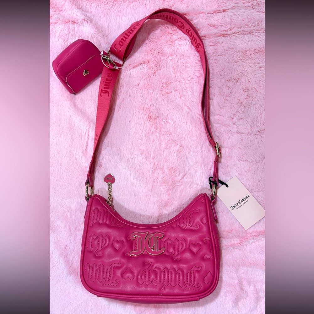 Juicy Couture Pink League Hobo Crossbody